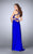 La Femme - Sensational Beaded Sweetheart Jersey Dress 24048 in Blue
