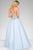 Jovani - Strapless Embellished Tulle Ballgown 47131 In Blue
