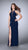 La Femme - Sexy Lace up Front Neck Jersey Dress 23973 in Blue
