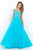 Blush - Jewel Embellished with Diamond Cutout Back Gown 10001 in Blue