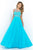 Blush - Jewel Embellished with Diamond Cutout Back Gown 10001 in Blue