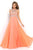 Blush - Jewel Embellished with Diamond Cutout Back Gown 10001 in Orange