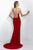 Blush - Sweetheart Paneled Jersey Sheath Gown 11012 In Red