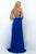 Blush - Embellished Halter Neck Chiffon A-Line Gown 11053 in Blue