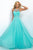 Blush - Embellished Halter Neck Chiffon A-Line Gown 11053 In Green