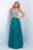 Blush - Embellished Halter Neck Chiffon A-Line Dress 11085 in Green