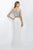Blush - Embellished Bateau Neck TwoPiece Jersey Gown 11104 in White