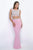 Blush - Embellished Bateau Neck TwoPiece Jersey Gown 11104 in Pink