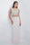 Blush - Embellished Bateau Neck TwoPiece Jersey Gown 11104 in White
