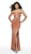 Blush by Alexia Designs - 11701 Sleeveless Shimmer Knit Sheath Gown In Yellow and Orange