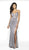 Blush by Alexia Designs - 11701 Sleeveless Shimmer Knit Sheath Gown In Gray