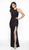 Blush by Alexia Designs - 11702 Embellished Floral Trumpet Dress In Black