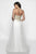 Blush by Alexia Designs - 11706 Applique Deep Neck Gown With Overskirt In White and Gold