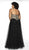Blush Too by Alexia - 11706W Metallic Appliqued Overskirt Gown In Black and Gold