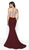 Blush by Alexia Designs - 11710 V Neck Keyhole Cutout Glitter Knit Gown In Red