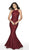 Blush by Alexia Designs - 11711 Glitter Knit Halter Mermaid Dress In Red