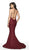 Blush by Alexia Designs - 11711 Glitter Knit Halter Mermaid Dress In Red