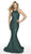Blush by Alexia Designs - 11711 Glitter Knit Halter Mermaid Dress In Green