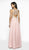 Blush by Alexia Designs - 11715 Beaded Jewel Neck Chiffon A-line Dress In Pink