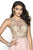 Blush by Alexia Designs - 11715 Beaded Jewel Neck Chiffon A-line Dress In Pink
