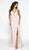 Blush by Alexia Designs - 11716 Embellished Deep V-neck Satin Dress In Pink