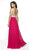 Blush by Alexia Designs - 11719 Two Tone V-neck Chiffon A-line Dress In Pink and Nude