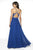 Blush by Alexia Designs - 11720 Beaded Embellished Halter Tulle Gown In Blue