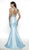 Blush by Alexia Designs - 11724 Beaded V-neck Mikado Mermaid Dress In Blue