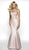 Blush by Alexia Designs - 11724 Beaded V-neck Mikado Mermaid Dress In Pink