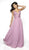 Blush by Alexia Designs - 11730 Beaded Deep V-neck Chiffon A-line Gown In Pink