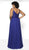 Blush Too by Alexia - 11730W Beaded Plunging Chiffon Gown In Blue