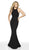 Blush by Alexia Designs - 11738 Strappy Back Glitter Knit Mermaid Gown In Black