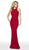 Blush by Alexia Designs - 11738 Strappy Back Glitter Knit Mermaid Gown In Red