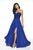 Blush by Alexia Designs - 11757 Beaded Sweetheart Chiffon A-line Dress In Blue