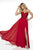 Blush by Alexia Designs - 11757 Beaded Sweetheart Chiffon A-line Dress In Red