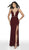 Blush by Alexia Designs - 11764 Embellished Glitter Knit Trumpet Dress In Red