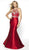 Blush by Alexia Designs - 11784 Beaded Mikado Sleeveless Trumpet Gown In Red