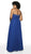 Blush Too by Alexia - 11793W Beaded Pleat-Ornate High Slit Gown In Blue