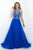 Intrigue - Embellished Jewel Neckline A-line  Gown 127 in Blue