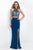 Intrigue - Illusion Halter Neck Two-Piece  Dress 145 in Blue