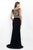 Intrigue - Illusion Bateau Neckline Crystal Embellished  Dress 146 in Black
