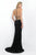 Intrigue - Ornate Halter Neckline Sheath  Dress 147 In Black