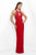 Intrigue - Ornate Halter Neckline Sheath  Dress 147 in Red