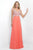 Intrigue - Embellished V-neck Empire A-line  Dress 149 in Pink