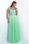 Intrigue - Illusion Scoop Neckline Ornate Crystal A-line Dress  152 in Green