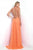 Intrigue - Crystal Embellished Halter neckline  Dress 162 In Orange