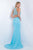 Intrigue - Beaded Illusion Jewel Neckline with Side Slit  Gown 178 in Blue