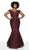 Intrigue by Blush - 425W Off Shoulder Lace Mermaid Gown In Purple and Red