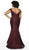 Intrigue by Blush - 425W Off Shoulder Lace Mermaid Gown In Purple and Red