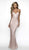 Intrigue by Blush - 500 Fully Beaded Sleeveless Sheath Long Gown In Pink
